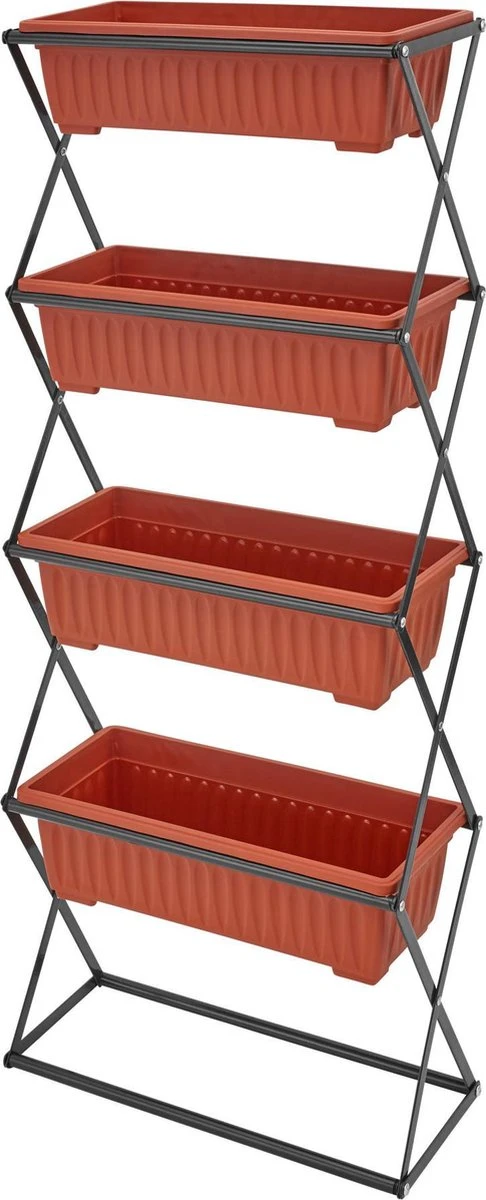 Tectake - Verticaal Plantenrek Met 4 Bakken - 403445 3 Tectake - Verticaal Plantenrek Met 4 Bakken - 403445
