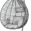 Hangstoel - Ei Stoel - Met Grijze Standaard & Kussens - Tot 125kg -Buitentuinwinkel 609x1200 10