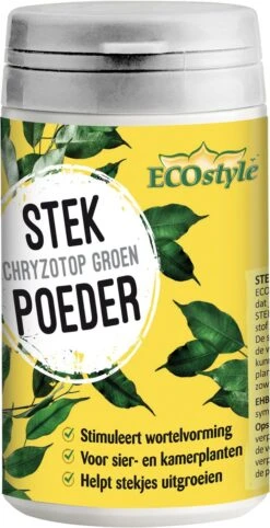 ECOstyle Stekpoeder Stimuleert Wortelvorming - Voor Sier & Kamerplanten - Helpt Stekjes Uitgroeien Tot Een Volwaardige Plant - 25 GR -Buitentuinwinkel 615x1200 1