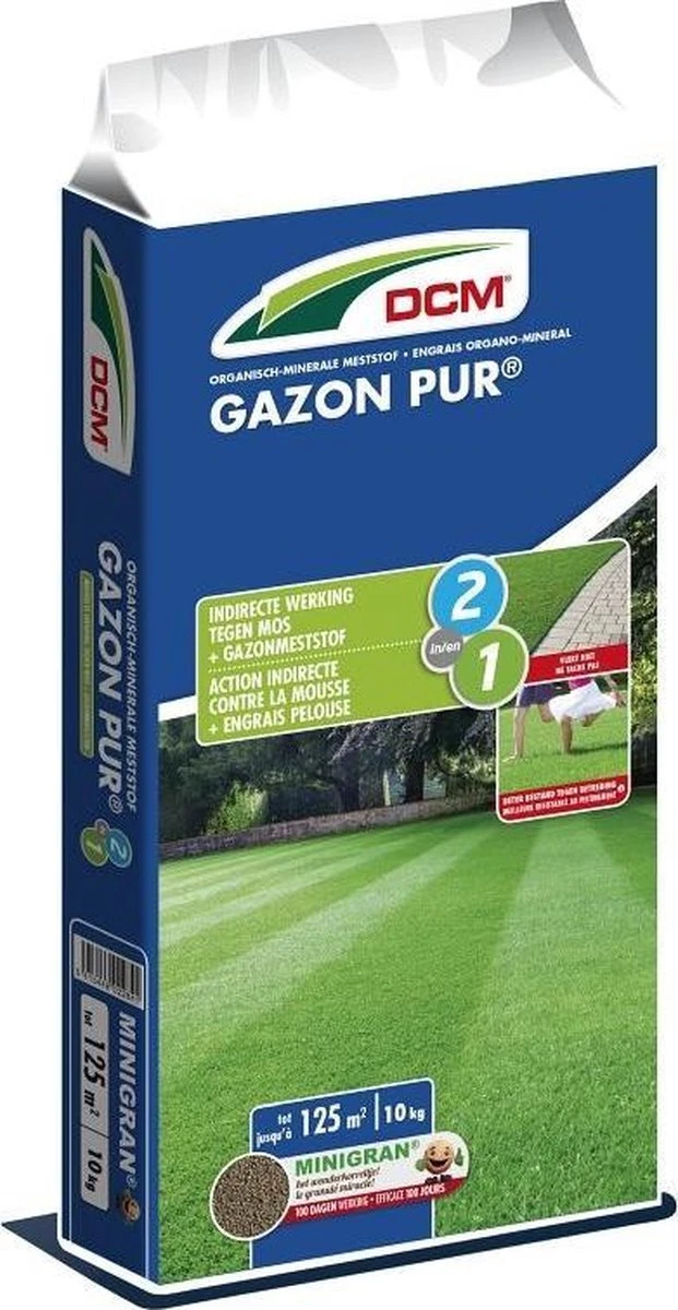 DCM Gazon Pur® - Gazonmest - Diepgroen Gazon Zonder Mos - Gazonmeststof Met MINIGRAN® Technology - 125m2 - 10 Kg 3 DCM Gazon Pur® - Gazonmest - Diepgroen Gazon Zonder Mos - Gazonmeststof Met MINIGRAN® Technology - 125m2 - 10 Kg