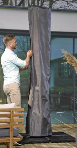 Weersbestendige Parasolhoes - Max. 4 X 4 M - Grijs / Antraciet - Zweefparasol -Buitentuinwinkel 627x1200 2