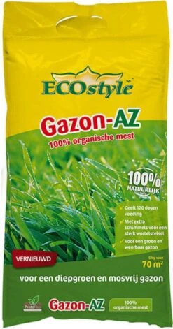 ECOstyle Gazon AZ Organische Gazonmest – Voor Diepgroen En Sterk Gazon – Geeft Tot 120 Dagen Voeding – Werkt Tegen Mos - 135 M² - 10 KG -Buitentuinwinkel 629x1200 4