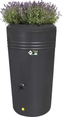Elho Green Basics Regenton - Regenton - Living Black - Buiten - 200 Liter -Buitentuinwinkel 635x1200