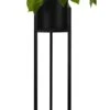 QUVIO Plantenstandaard Inclusief Pot - Staande Plantenbak - Metaal - Plantenbak - Plantenhouders - Planten Zuilen - Voor Buiten - Bloempot - 22 X 22 X 90 Cm - Zwart -Buitentuinwinkel 660x1200