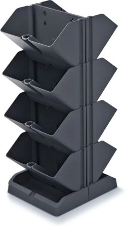 Prosperplast Verticale Kruidentuin Kunststof - Staand/hangend - Modulair - Antraciet Grijs - L 20 X B 11 X H 48 Cm - Incl. Kruidenschaar -Buitentuinwinkel 667x1200