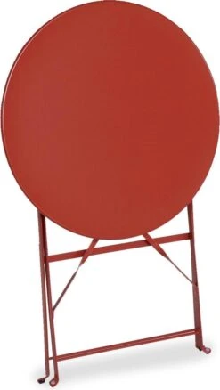 Emilia - Ronde Inklapbare Bistrotafel Ø60cm Van Gepoedercoat Staal – Terra Cotta -Buitentuinwinkel 677x1200 3