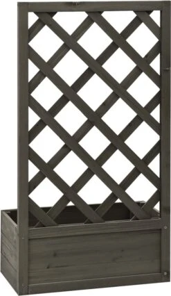 VidaXL Latwerkplantenbak 50x25x90 Cm Massief Vurenhout Grijs -Buitentuinwinkel 696x1200 1