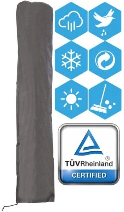 Weersbestendige Parasolhoes - Max. 4 X 4 M - Grijs / Antraciet - Zweefparasol -Buitentuinwinkel 703x1200 5