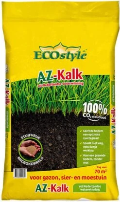 ECOstyle AZ Kalk Micro Korrel – Voor Gazon, Sier- En Moestuin - Corrigeert Zuurgraad Direct En Langdurig - Werkt Tegen Mos - CO2-Neutraal – 30 M² - 2 KG -Buitentuinwinkel 717x1200 3
