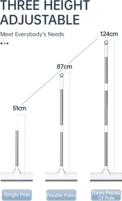 Synx Tools Luiwagen Borstel 2-in-1 Trekker - Badkamer Borstel Vloertrekker Met Steel Schrobborstel - Harde Borstelharen - Vloerwisser Badkamer - Met Telescopische Steel -Buitentuinwinkel 732x1200 6