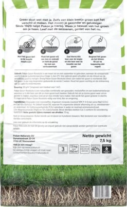 Pokon Gazon Revolutie - 2x7,5kg - Gazonmest / Graszaad / Bodemverbeteraar - Geschikt Voor 300m² - Binnen 15 Dagen Resultaat - Voordeelverpakking -Buitentuinwinkel 736x1200