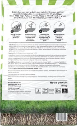 Pokon Gazon Revolutie - 7,5kg - Gazonmest / Graszaad / Bodemverbeteraar - Geschikt Voor 150m² - Binnen 15 Dagen Resultaat -Buitentuinwinkel 738x1200