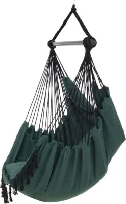 Vita5 XXL Hangstoel | Binnen&Buiten Hangnest | Incl. 2 Kussens En Boekenvak | Volwassenen&Kinderen | Hangmatstoel Tot 225kg | Donkergroen -Buitentuinwinkel 742x1200 6