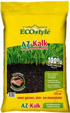 ECOstyle AZ Kalk Micro Korrel – Voor Gazon, Sier- En Moestuin - Corrigeert Zuurgraad Direct En Langdurig - Werkt Tegen Mos - CO2-Neutraal – 265 M² - 20 KG -Buitentuinwinkel 745x1200 5