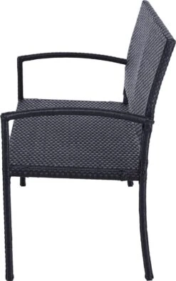 Outsunny Polyrotan Tuinbank 2-zits Parkbank Bank Staal Zwart 867-022 -Buitentuinwinkel 753x1200 5