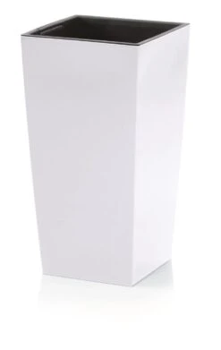 Prosperplast Kunststof Urbi Bloempot/plantenpot Met Binnenpot Wit 32 X 32 X 61 Cm - 21/49 Liter - Hoge Vierkante Bloempotten -Buitentuinwinkel 758x1200 2
