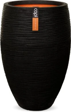 Capi Europe - Vaas Elegant Deluxe Rib NL - 45x72 - Zwart - Voor Binnen En Buiten - KBLR1138