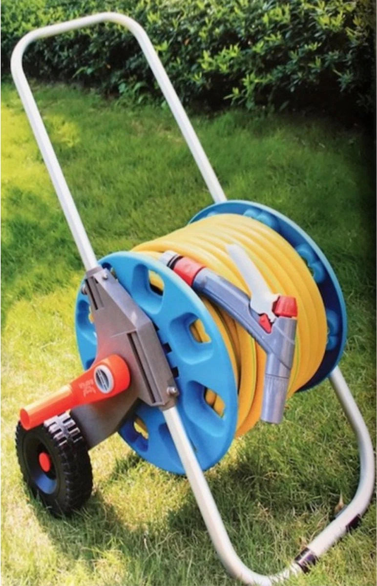 Slangenwagen Met 50 Meter Tuinslang | Eagle Garden | Incl. Spuitkopstuk En Connectors | Geel 4 Slangenwagen Met 50 Meter Tuinslang | Eagle Garden | Incl. Spuitkopstuk En Connectors | Geel - Afbeelding 2