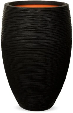Capi Europe - Vaas Elegant Deluxe Rib NL - 56x84 - Zwart - Voor Binnen En Buiten - KBLR1132 -Buitentuinwinkel 779x1200 1