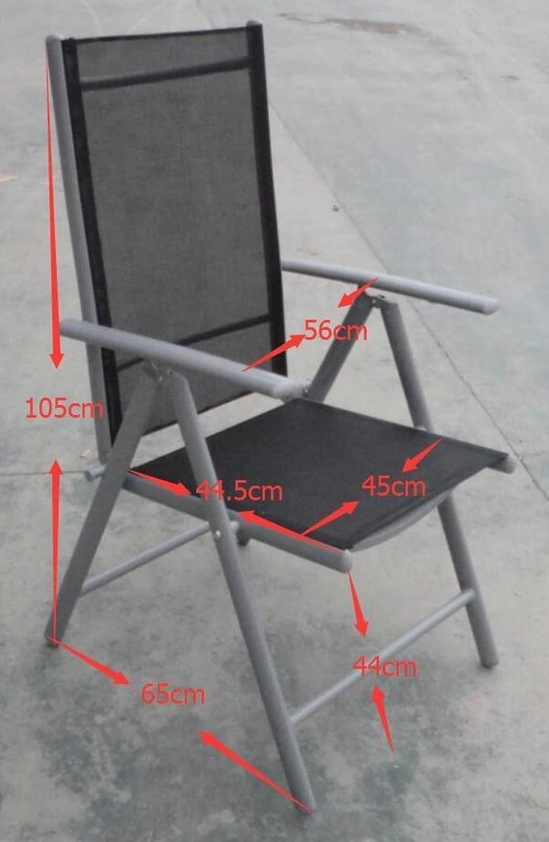 Tuinstoel Standenstoel Aluminium Antraciet 7 Standen Per 2 Stuks 6 Tuinstoel Standenstoel Aluminium Antraciet 7 Standen Per 2 Stuks - Afbeelding 4