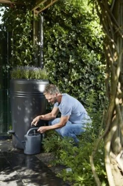 Elho Green Basics Regenton - Regenton - Living Black - Buiten - 200 Liter -Buitentuinwinkel 790x1200