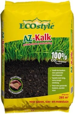 ECOstyle AZ Kalk Micro Korrel – Voor Gazon, Sier- En Moestuin - Corrigeert Zuurgraad Direct En Langdurig - Werkt Tegen Mos - CO2-Neutraal – 30 M² - 2 KG -Buitentuinwinkel 794x1200 3