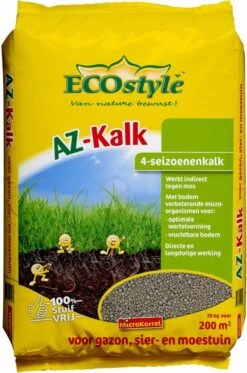 ECOstyle AZ Kalk Micro Korrel – Voor Gazon, Sier- En Moestuin - Corrigeert Zuurgraad Direct En Langdurig - Werkt Tegen Mos - CO2-Neutraal – 265 M² - 20 KG -Buitentuinwinkel 794x1200 5