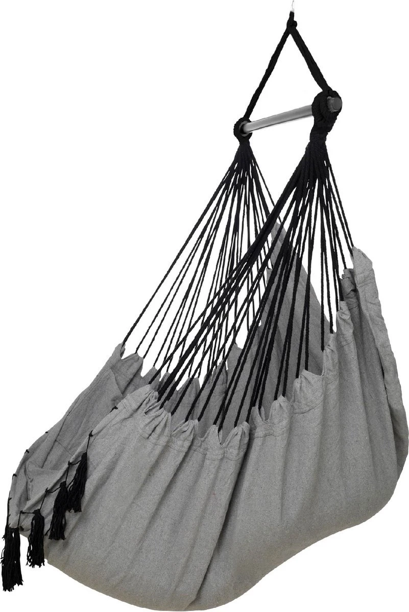 Vita5 XXL Hangstoel | Binnen&Buiten Hangnest | Incl. 2 Kussens En Boekenvak | Volwassenen&Kinderen | Hangmatstoel Tot 225kg | Grijs 13 Vita5 XXL Hangstoel | Binnen&Buiten Hangnest | Incl. 2 Kussens En Boekenvak | Volwassenen&Kinderen | Hangmatstoel Tot 225kg | Grijs - Afbeelding 11