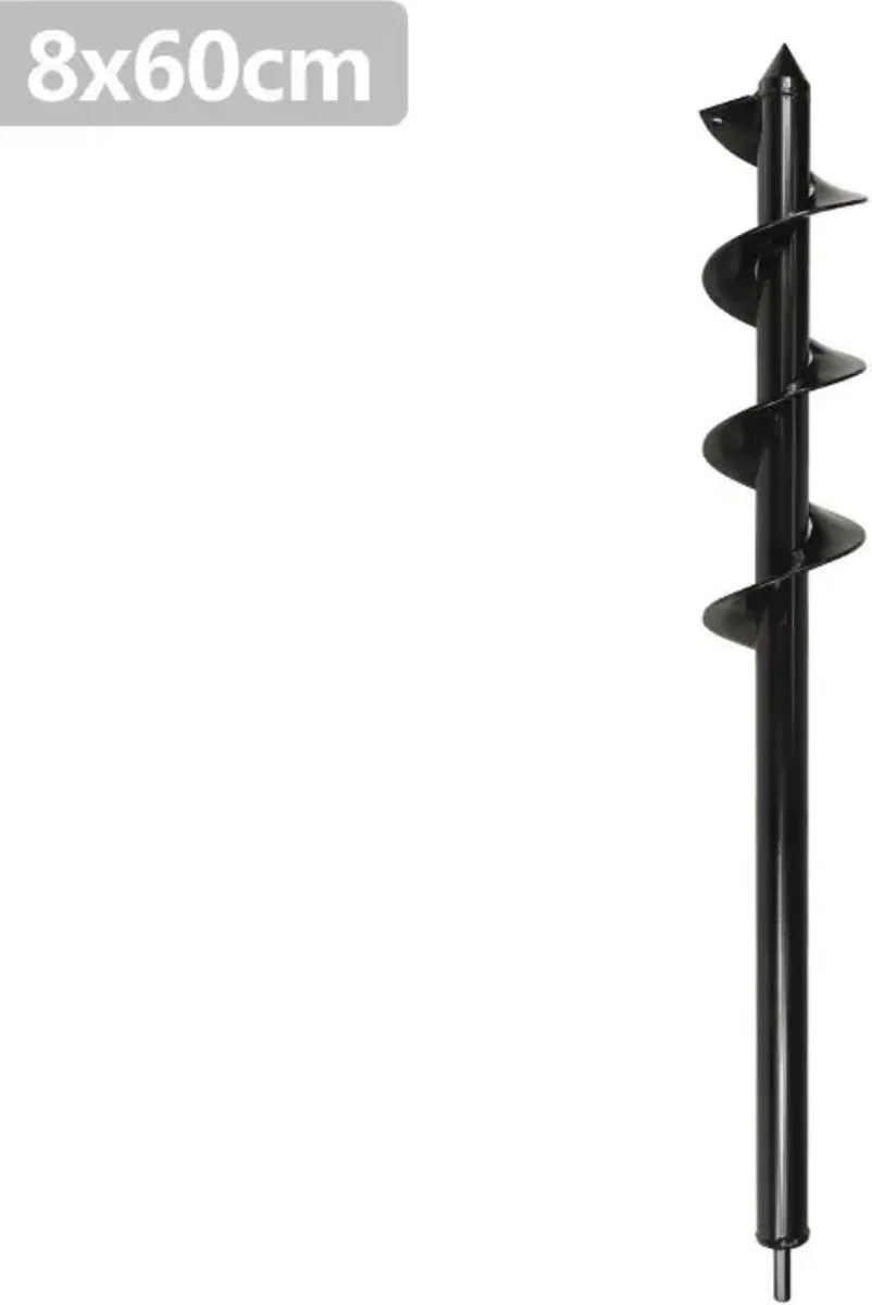 Merkloos Grondboor - Grondboor Voor Boormachine - Bollenplanter - Palenboor - Boor - Tuin - 60 Cm - 8 CM 3 Merkloos Grondboor - Grondboor Voor Boormachine - Bollenplanter - Palenboor - Boor - Tuin - 60 Cm - 8 CM