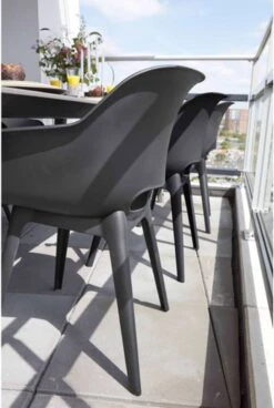 Allibert Akola Tuinstoelen - 2 Stuks -56,5x55x80cm - Donkergrijs -Buitentuinwinkel 806x1200 6