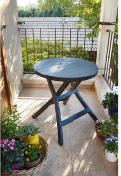 Allibert - Tuintafel - Oregon - Ø 70 Cm - Kunststof - Opklapbaar -Buitentuinwinkel 825x1200 25