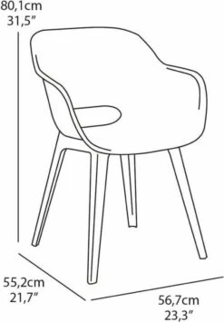 Allibert Akola Tuinstoelen - 2 Stuks -56,5x55x80cm - Donkergrijs -Buitentuinwinkel 834x1200 1