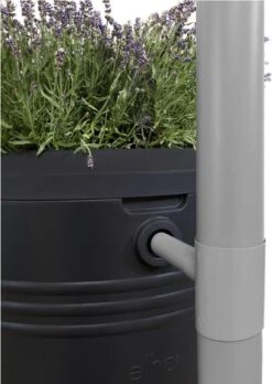 Elho Green Basics Regenton - Regenton - Living Black - Buiten - 200 Liter -Buitentuinwinkel 852x1200