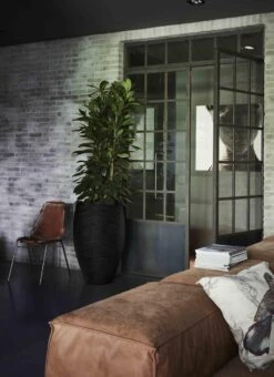 Capi Europe - Vaas Elegant Deluxe Rib NL - 56x84 - Zwart - Voor Binnen En Buiten - KBLR1132 -Buitentuinwinkel 873x1200