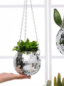 Discobal Hangplant - Bloempot - Hangplant - Disco - Discobal - Spiegel - Zilver - Hangpot - Glitter - Planten In Bak - Hangend - Staand -Buitentuinwinkel 901x1200 5