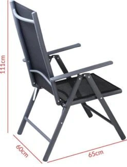 Tuinset 4 + 1 Klapstoelen Tuintafel – Aluminium 80x80cm - Grijs -Buitentuinwinkel 910x1200 1