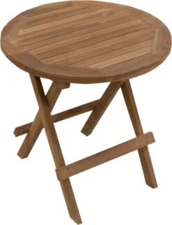 Picknicktafel Rond - Bijzettafel Voor Buiten - - Inklapbare Picknicktafel - Kleine Klaptafel Met Handvat - 50cm