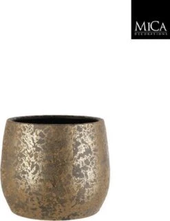 Mica Decorations Clemente Bloempot - H25,5 X Ø32 Cm - Terracotta - Goud -Buitentuinwinkel 922x1200 3