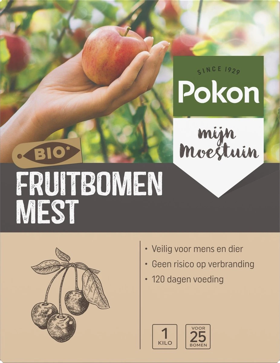 Pokon Bio Fruitbomen Mest - 1kg - Meststof (biologisch) - 120 Dagen Voeding 4 Pokon Bio Fruitbomen Mest - 1kg - Meststof (biologisch) - 120 Dagen Voeding - Afbeelding 2