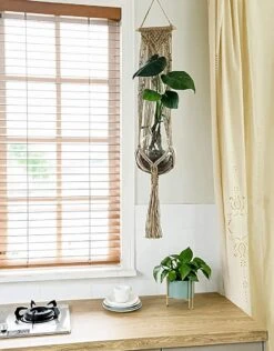 5 Stuks Luxe Jute Plantenhangers - Boho Handgeweven Katoen Hangpot Voor Binnen/Buiten - Hangende Bloempot Met Kralen - Macramé Touw/Koord Hangplant Houder - Bohemian Wandhanger Decoratie - Plant Hanger - Verticale Tuin Bloempothouder Planthanger -Buitentuinwinkel 938x1200 2