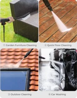 Merkloos Home Hogedrukreiniger - 2100W - 165 Bar - Met Verstelbare Nozzles Slanghaspel 5m Netsnoer 10m Slang - Voor Reiniging Huis Auto Tuin -Buitentuinwinkel 939x1200 2