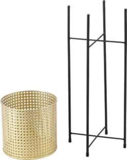 Bloempot Op Standaard Mol Set Van 2 Zwart En Goud -Buitentuinwinkel 953x1200