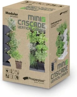 Prosperplast Verticale Kruidentuin Kunststof - Staand/hangend - Modulair - Antraciet Grijs - L 20 X B 11 X H 48 Cm - Incl. Kruidenschaar -Buitentuinwinkel 954x1200 1