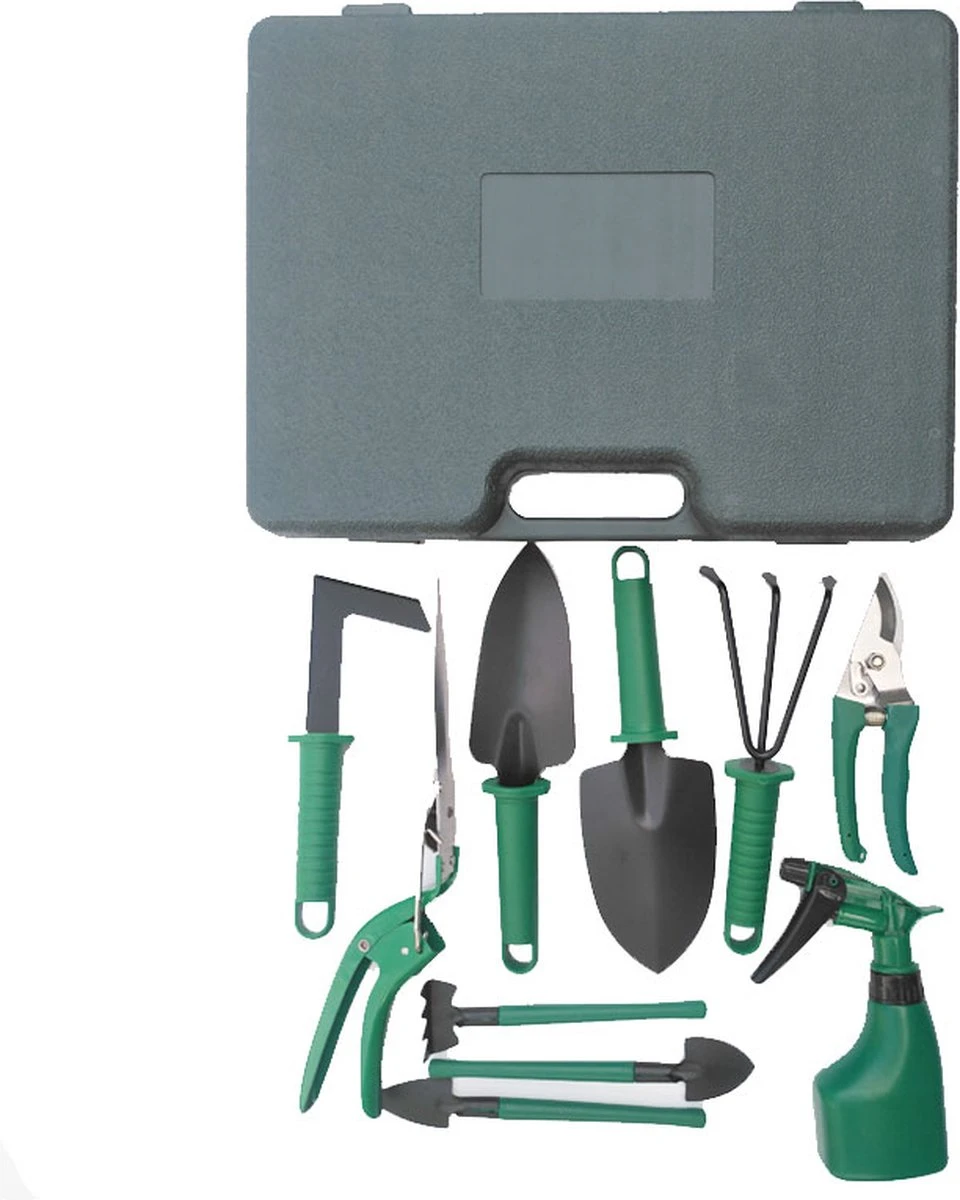 Merkloos 10-Delige Tuingereedschap Set Inclusief Opbergkoffer - Tuinierset - Tuinsetje - Gereedschap Voor Tuin - Tuinschaar - Tuinschepje - Bloemenschaar - Voegenkrabber - Plantenspuit - Grasschaar - Bloemenschep - Tuinhark 16 Merkloos 10-Delige Tuingereedschap Set Inclusief Opbergkoffer - Tuinierset - Tuinsetje - Gereedschap Voor Tuin - Tuinschaar - Tuinschepje - Bloemenschaar - Voegenkrabber - Plantenspuit - Grasschaar - Bloemenschep - Tuinhark - Afbeelding 14