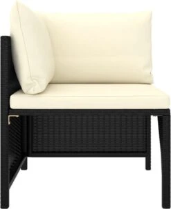 VidaXL 4-delige Loungeset Met Kussens Poly Rattan Zwart -Buitentuinwinkel 979x1200 5