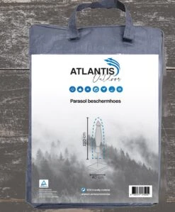 Weersbestendige Parasolhoes - Rond & Vierkant - Max. 3 X 3 M - Grijs / Antraciet - Stokparasol -Buitentuinwinkel 992x1200 6